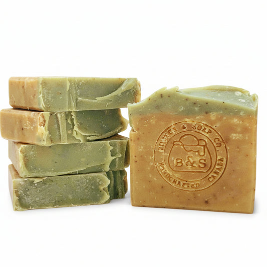 Five Butter & Soap Co. exfoliating avocado oil coffee bars display
