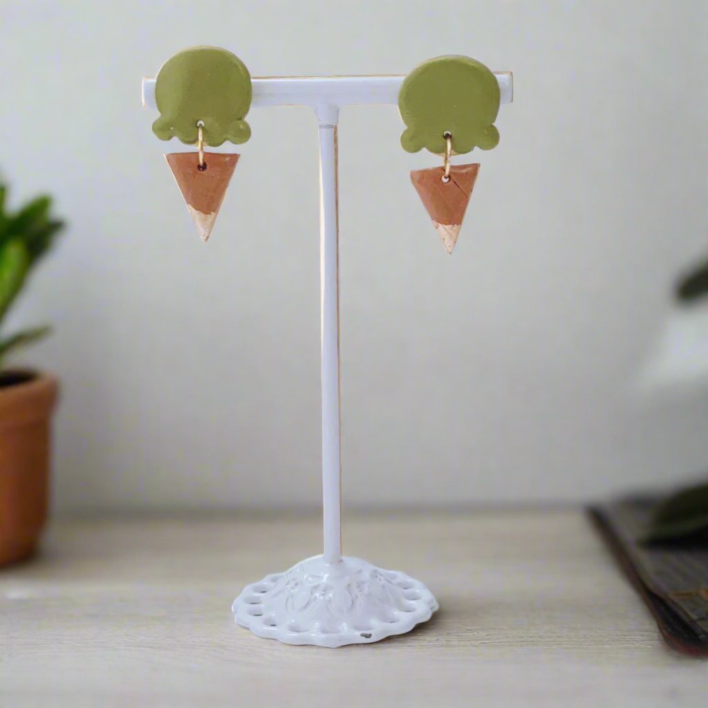 ice cream clay earrings display