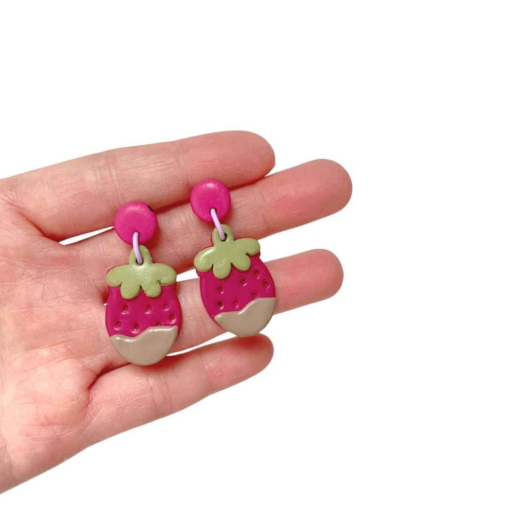 Strawberry Clay Earrings Hypoallergenic