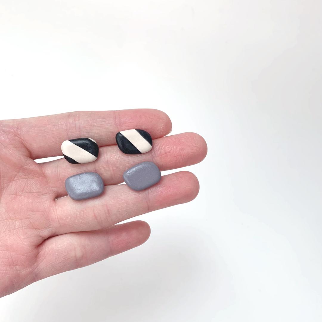 Polymer Clay Earring Studs Set of Two