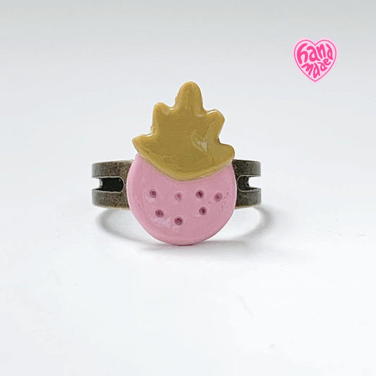 Strawberry Clay Charm Ring