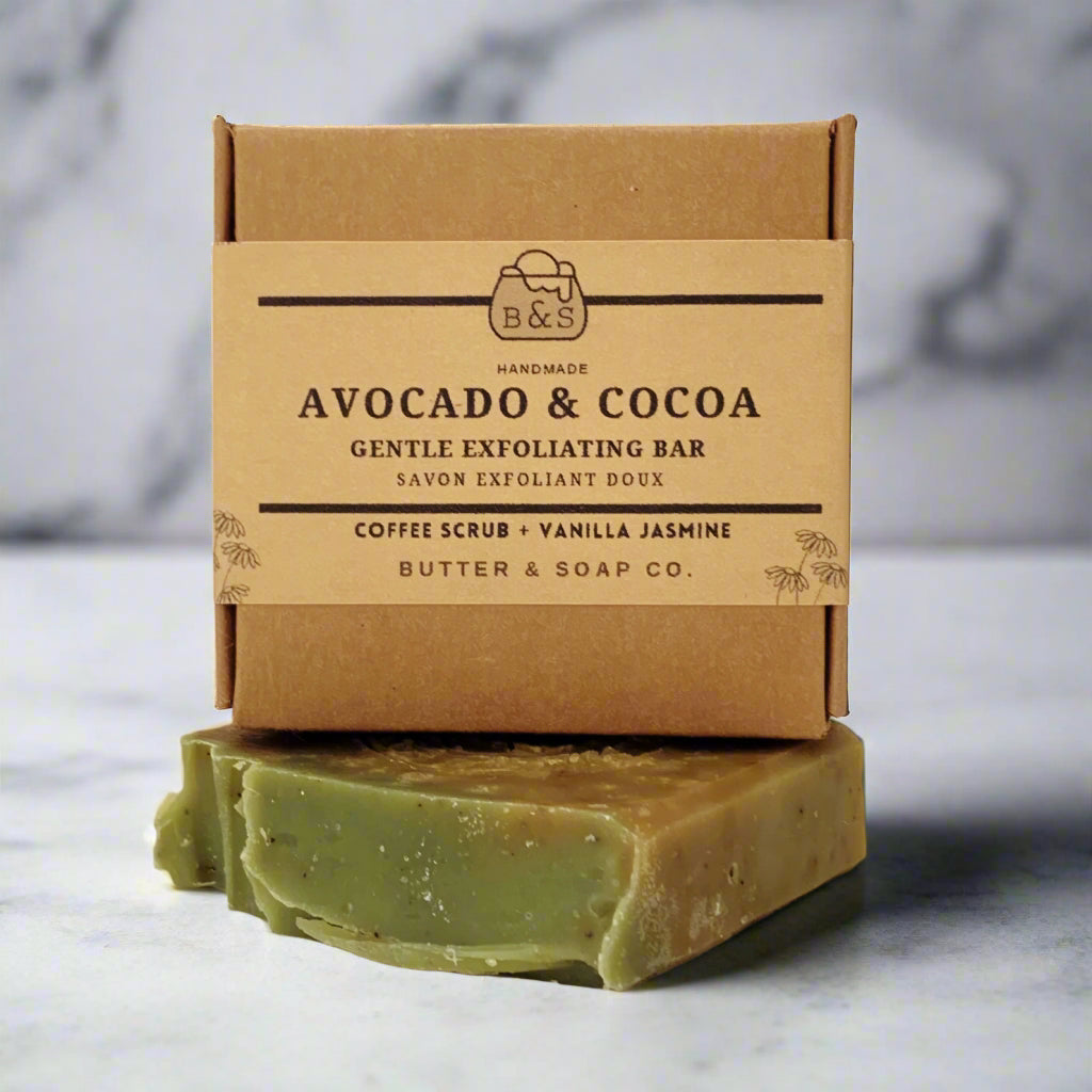 Avocado Coffee Exfoliating Bar with Cocoa Butter Vegan