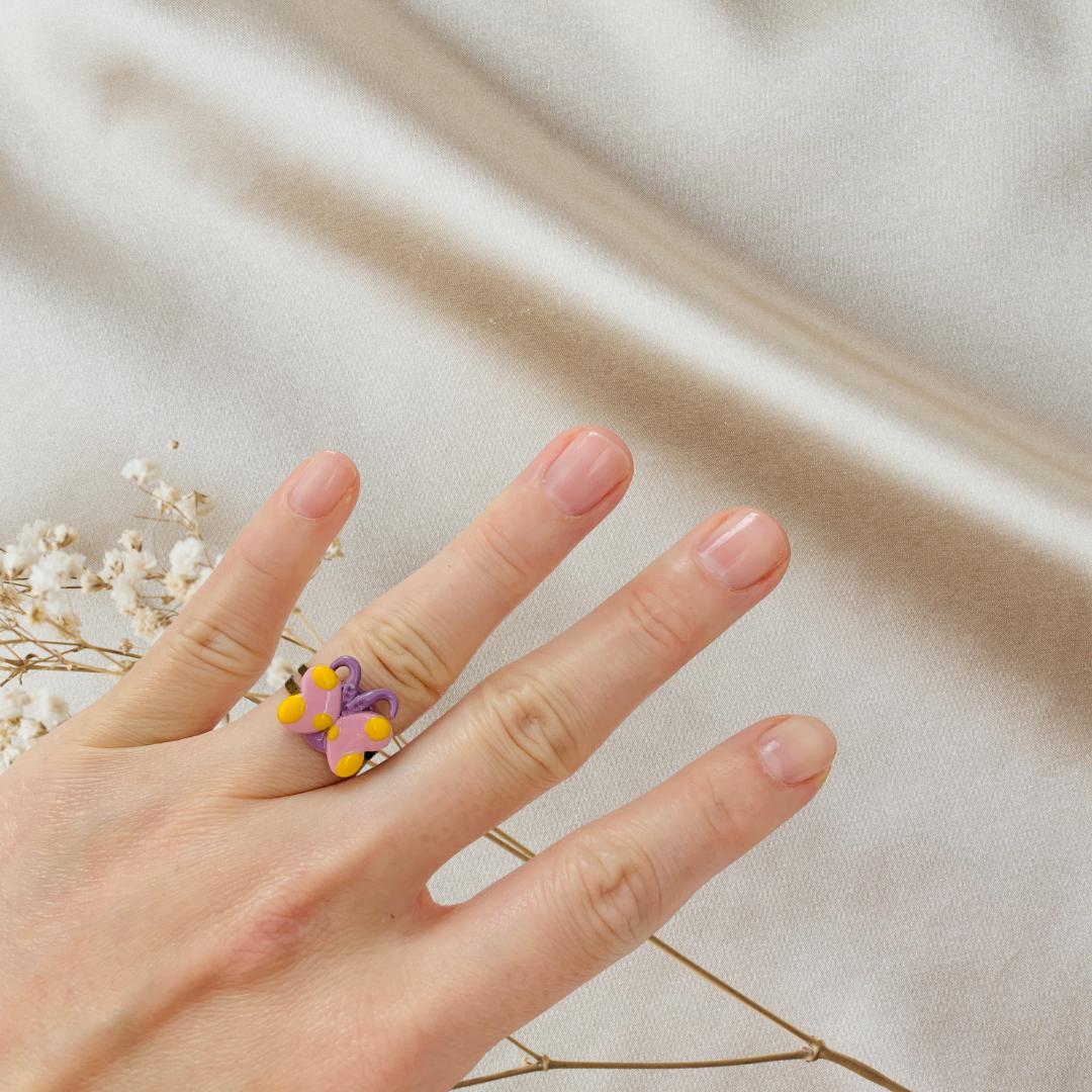 Butterfly Clay Charm Ring