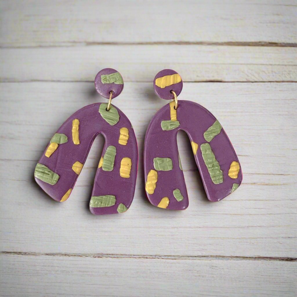 purple dangle earrings