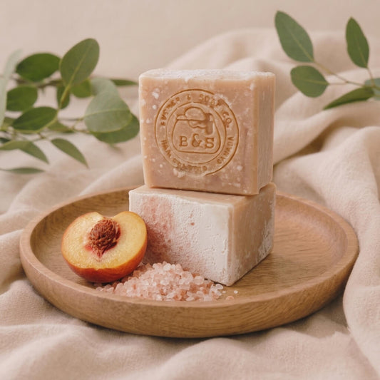 Handcrafted Peachy and Pink Salt Exfoliating Soap