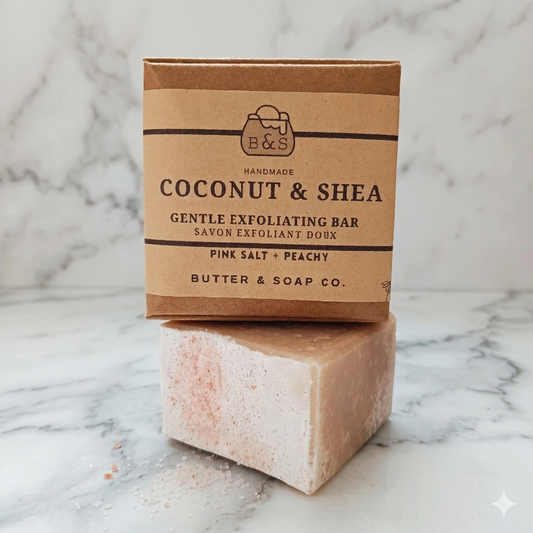Handcrafted Peachy and Pink Salt Exfoliating Soap