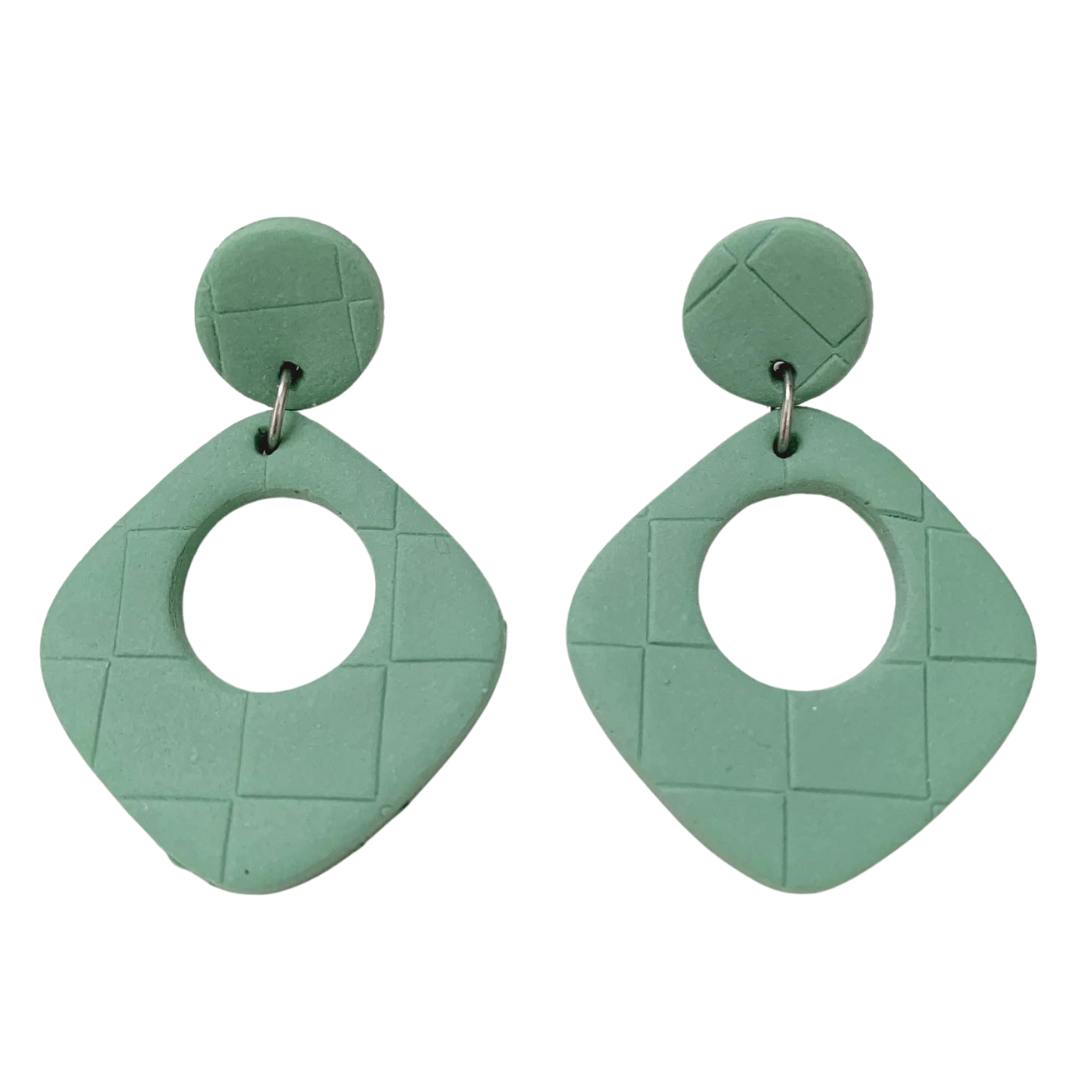 Sage Green Clay Earrings Minimalist style Hypoallergenic