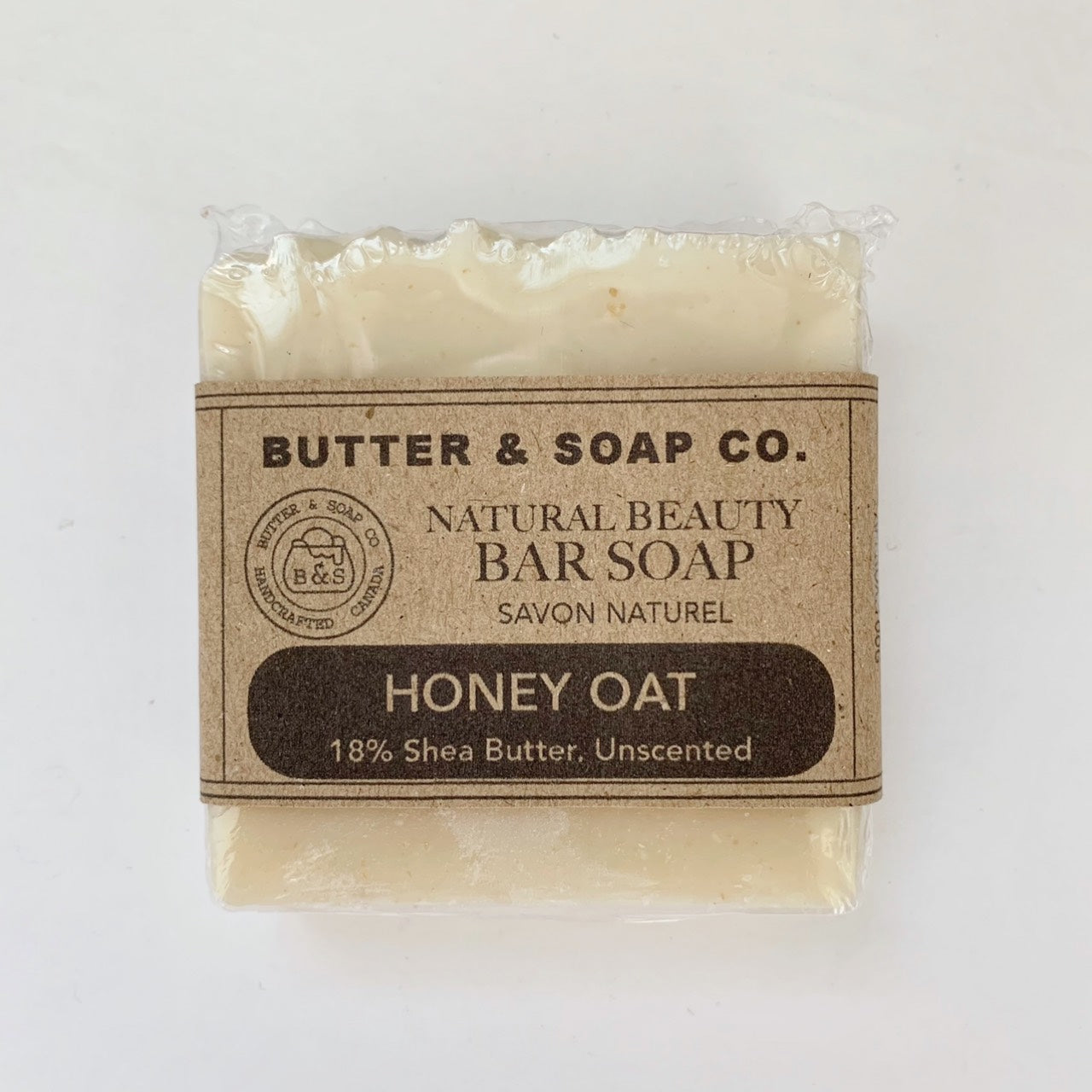 Barre de savon entièrement naturelle au beurre de karité et à l'avoine (non parfumée)