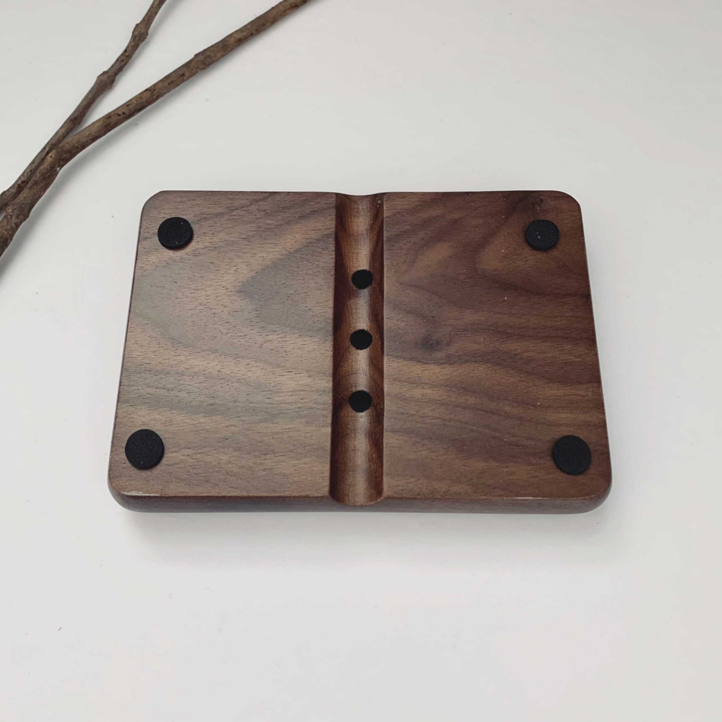 Handcrafted Solid Walnut Wood Soap Dish