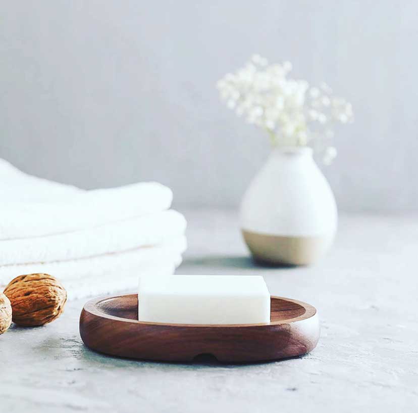 Handcrafted Solid Walnut Wood Soap Dish Oval