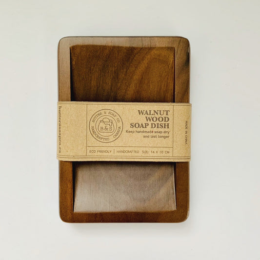 Handcrafted Solid Walnut Wood Soap Dish